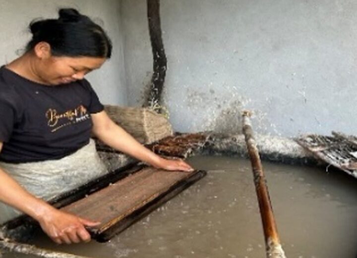 Fabrication traditionnelle du papier dans un village de Quảng Uyên