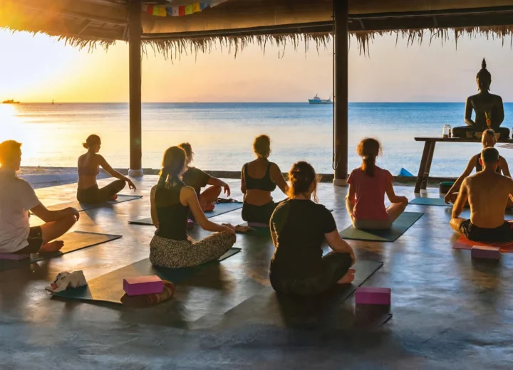 Île des Sens — Yoga face à la mer au coucher du soleil, Koh Samui