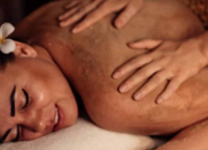 Back massage at a wellness center.